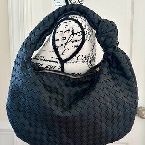 Large Woven Hobo with Knot Detail